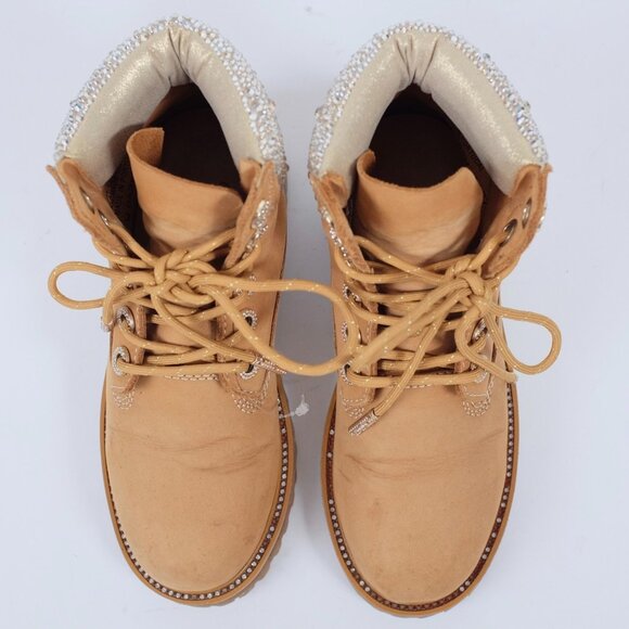 Jimmy Choo x Timberland boots Womens sz 5 Swarovski crystal embellished shoes - Picture 13 of 16
